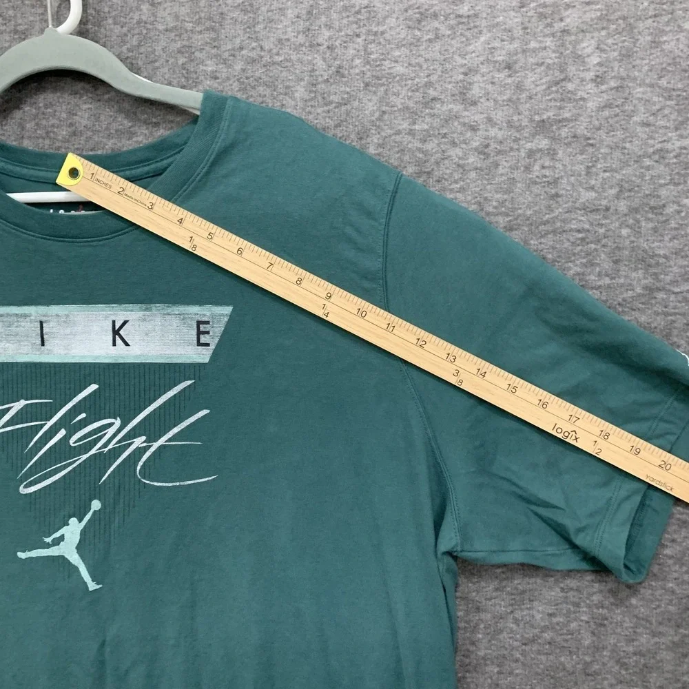 Nike Air Jordan Tee Shirt Mens 3XL‎ Flight Jumpman Logo Teal Green Short Sleeve
